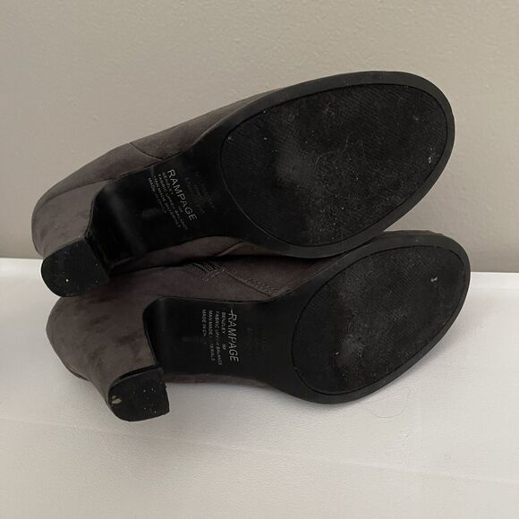 Rampage Heels Ankle Booties Womens Size 9 Benzley Shoes Boots Dark Gray Suede - Picture 8 of 10